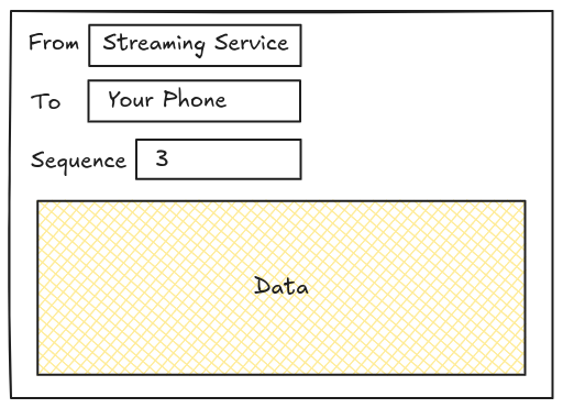 The same data packet as before, but now it has a sequence field.