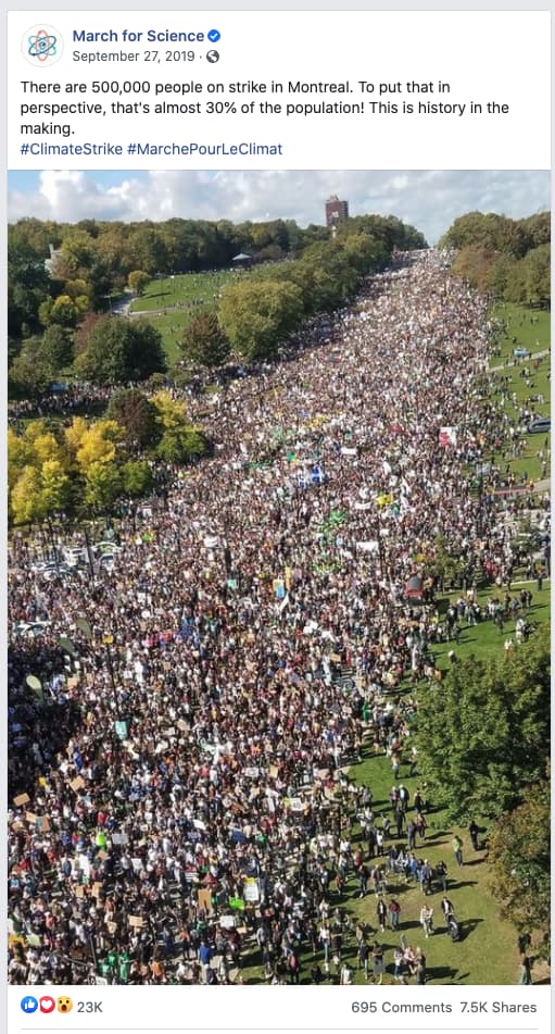 March for Science on Facebook: Picture of protest